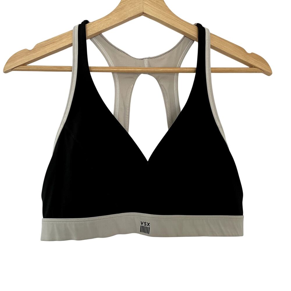 Victoria's Secret VSX Sport black gray racerback athleisure bra women's size S